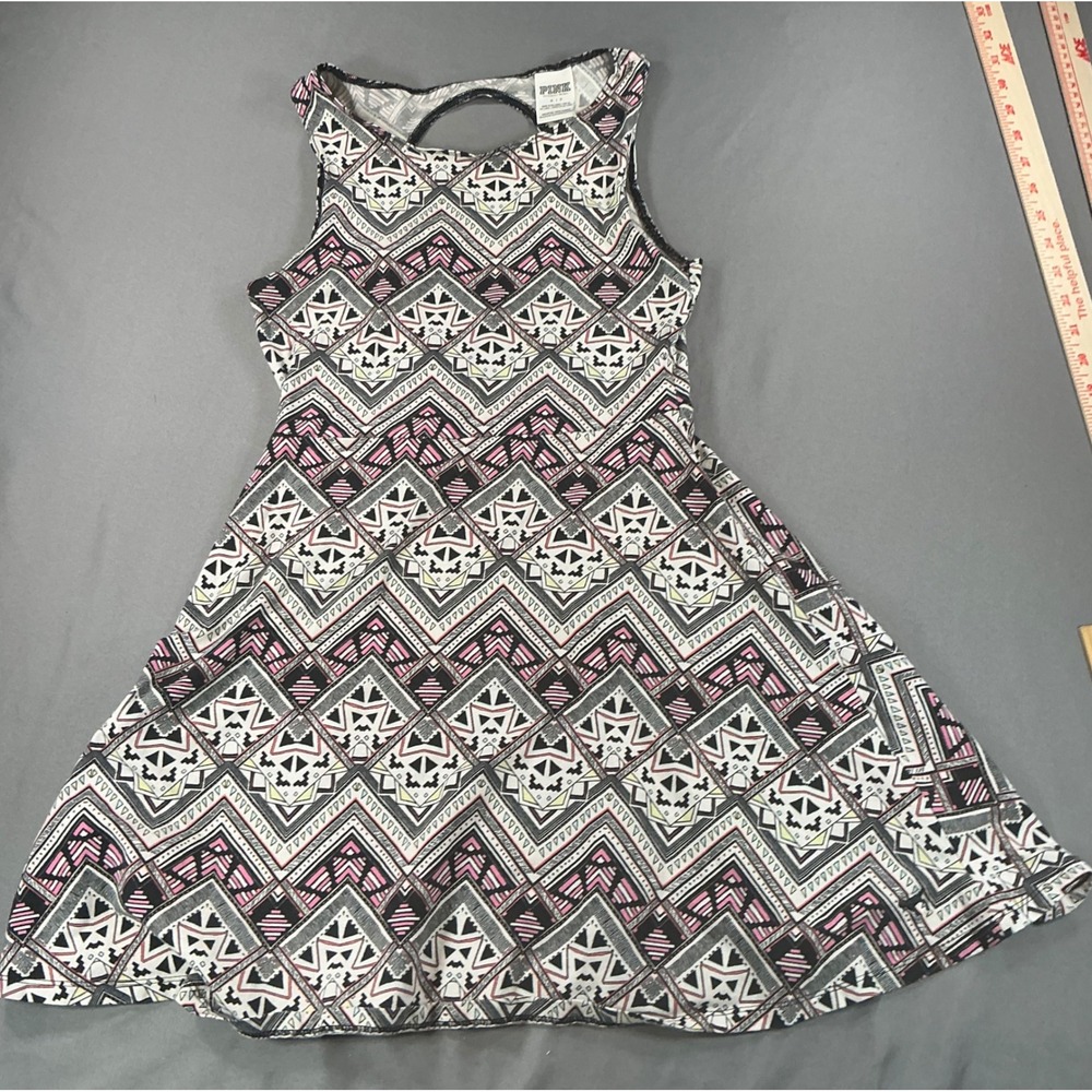 Pink Victoria's Secret Geometric Tribal Skater Dress Cutout Back Pink Black S